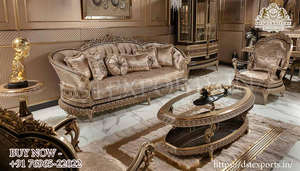 Juego de Sofás de Madera de Teca de Lujo Moderno, Tallado a Mano, con Tamaño y Color Personalizables para Sala de Estar - Product Image 4