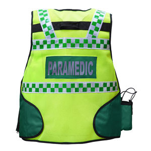 Gilet tactique de sécurité haute visibilité personnalisé avec poche zippée, couleur jaune-vert paramédical, vêtements de travail réfléchissants - Product Image 3