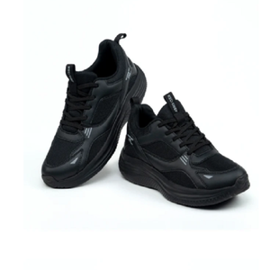 Sneakers de marche noires actives pour hommes, chaussures de sport légères, respirantes, à lacets, semelle amortie - Product Image 2