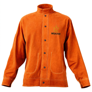 Chaqueta de Trabajo Ignífuga Amarilla y Negra MBAANI, Manga Larga, Resistente al Calor, Cierre de Botones, Ropa de Seguridad - Product Image 4