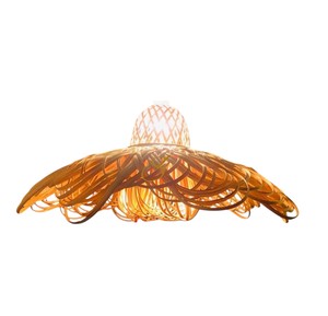 Abat-jour moderne en rotin, suspension florale, abat-jour abstrait en osier tressé, couvercle de lampe suspendue pour restaurant - Product Image 1