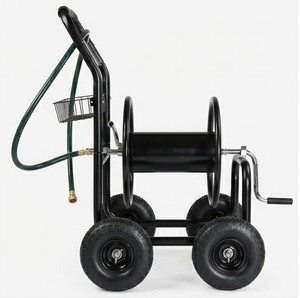 Carro Enrollador de Manguera Metálico de 200 pies con Ruedas, Cesta de Almacenamiento para Cuidado del Hogar y Jardín, Portátil ODGGAD018 - Product Image 1