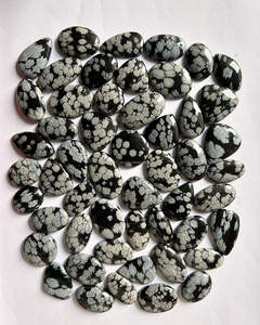 100% copo de nieve de alta calidad Natural obsidiana hermoso jaspe cristal curativo joyería de piedras preciosas sueltas ARHAN GEMS Rajasthan - Product Image 3