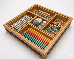 Bamboo Flatware <b>Drawer</b> Organizer Wooden <b>Storage</b> Tray for Kitchen Cabinet Countertop and Dining Room Use - Product Image 5