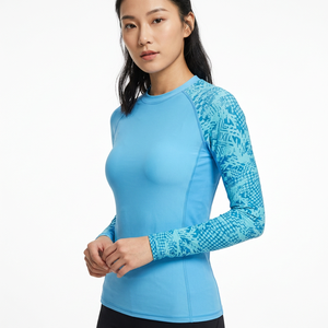 Wholesale Long Sleeve Digital Printing Anti-Bacterial Men Sport Muscle <b>T</b>-<b>Shirt</b> Logo Surfing Rash Guard <b>Swimming</b> - Product Image 5