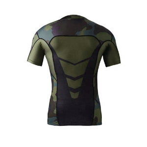 <b>Men</b> Short Sleeve Rash Guard Custom Sublimation Print Quick Dry Surf <b>Shirt</b> UV Protection Athletic <b>Compression</b> Tops - Product Image 3