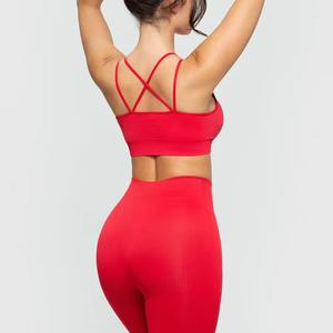 Ensemble de yoga pour femmes 2026 Nouvelle Collection Respirant Léger 2 Pièces Sans Manches Taille Élastique avec Broderie Logo Personnalisé - Product Image 4
