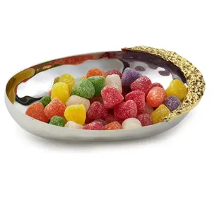 Plateau en métal artisanal de designer pour une vie de luxe, plateau en métal moderne pour accessoires de table, plaqué, Zahid Exports, sûr. - Product Image 2