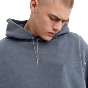 Sweat à capuche français épais pour homme, vintage, personnalisé, de haute qualité, avec broderie et impression numérique, en polaire, délavé à l'acide, séchage rapide et respirant, idéal pour l'hiver - Product Image 5