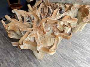 Mesa de centro de raíz de teca, mueble comercial, mesa única, mueble de hotel, material de madera dura - Product Image 6