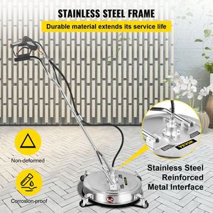 Idropulitrice ad Alta Pressione in Acciaio Inox 23'' Max. Pulitore di superfici a 3 ugelli da 4000 PSI per vialetti e marciapiedi - Product Image 4