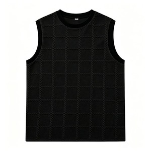 เสื้อกล้ามผู้ชายแบบใหม่ปี 2026 ลายถักแบบเคเบิ้ล แต่งขอบสีดำ คอกลม ทรงหลวม ใส่สบายๆ สำหรับฤดูร้อน สไตล์ลำลองแนวสตรีท - Product Image 2