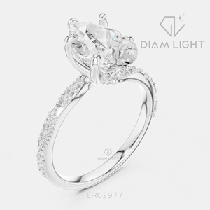 แหวนเพชรทรงลูกแพร์ 2.38 กะรัต ทองคำขาว 14K สำหรับผู้หญิง ได้รับการรับรองจาก IGI สี F+ ความสะอาด VS+ ของขวัญสำหรับผู้หญิง - Product Image 2