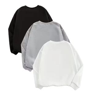 เสื้อสเวตเชิ้ตคอกลมทรงโอเวอร์ไซส์ ยูนิเซ็กซ์ สีพื้น แขนยาว ผ้าถัก คอตตอน สวมใส่สบายๆ สำหรับฤดูใบไม้ร่วง - Product Image 2