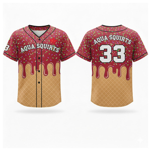 Camiseta de Béisbol Personalizada con Estampado Completo, Unisex, para Adultos, Manga Corta, Cierre de Botones, Cuello en V, Secado Rápido, 140g Poliéster, Personalizada para Equipos - Product Image 2
