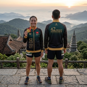 Fabricant vietnamien de t-shirts de course personnalisés en coton et élasthanne, t-shirts de sport en gros, 95% coton 5% élasthanne, vêtements de fitness légers - Product Image 2