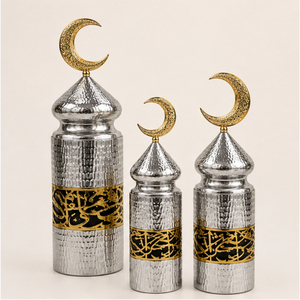 Juego de Adornos Metálicos Islámicos con Caligrafía Árabe, Decoración Premium para Cúpula de Mezquita y Exhibición de Luna Creciente para Mesa - Product Image 4