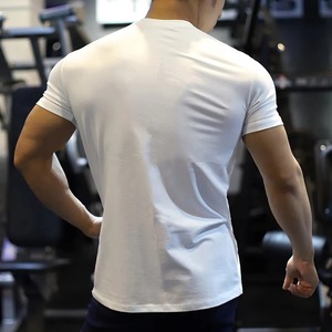 <b>Men's</b> Light Gray Short Sleeve Casual T-<b>Shirt</b> 100% Cotton Plain Dyed Breathable Summer Wear - Product Image 3