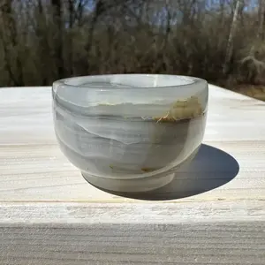 Cuenco de ónix, decoración de piedra natural, accesorio de mármol pulido de alta calidad, centro de mesa de lujo hecho a mano, precio de mayoreo moderno. - Product Image 2