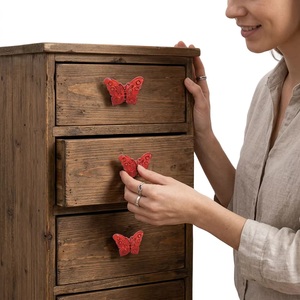Ba Red Butterfly Cast Iron Modern Cabinet <b>Knobs</b> Handles for Bathroom <b>Dresser</b> Drawer Eco-Friendly Easy Installation Furniture - Product Image 2