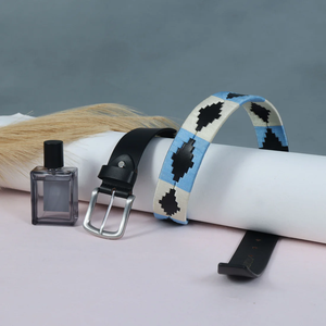 Ceinture en cuir artisanale POLO SPORTS GAUCHO ARGENTINA, design personnalisé, couleur au choix, avec boucle, création de designer. - Product Image 6