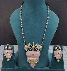 Premium Quality Necklace Set Beautiful <b>Elephant</b> Motifs Unique Design Suits All Outfits Traditional Pendant Necklace With Earring - Product Image 3