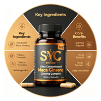 Capsules de Maca et de Ginseng Coréen Haute Puissance OEM pour la Vitalité, l'Endurance et l'Amélioration de la Densité Osseuse - Fourniture en Gros Marque Blanche
