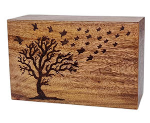 Urnas de cremación de madera decorativas de diseño único para urnas de madera para adultos, urnas funerarias, suministros funerarios de tamaño personalizado - Product Image 1