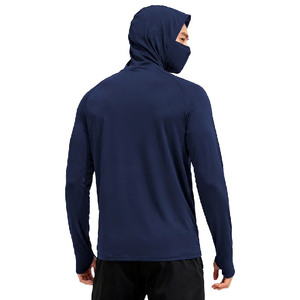 Sudadera con Capucha para Hombre, Manga Larga, Color Sólido, Secado Rápido, Corte Ajustado, Informal, Otoño, Spandex, Poliéster, Diseño de Malla Tejida - Product Image 2