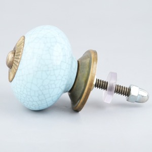 Ba <b>Ceramic</b> Metal Cabinet <b>Knobs</b> Crackle Finish Traditional Kitchen Bedroom <b>Drawer</b> Handles Durable Eco-Friendly Furniture Hardware - Product Image 5