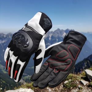 Gants de moto unisexes pour l'extérieur, en polyester et nylon, à cinq doigts, avec fermeture auto-agrippante, imperméables, respirants, protection de la paume, plage - Product Image 4