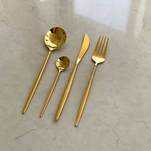 Wholesale Nordic Copper Tableware Set PVD Coating Stainless Steel Reusable Cutlery Minimalist Design <b>Flatware</b> for Boutique Hotel - Product Image 4
