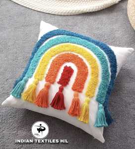 Rainbow Indian Cotton Luxury Woven Tufted <b>Sofa</b> Cushion <b>Cover</b> Household Pillow Cases Eco-Friendly Custom OEM Wholesale - Product Image 1