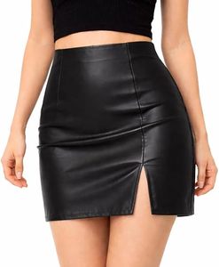 Minifalda de Cuero para Mujer, Fabricante Personalizado OEM ODM, Falda Corta de Cintura Alta, Marca Privada, Venta al Por Mayor, Ropa de Moda - Product Image 1