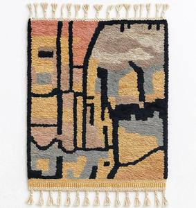 Venta al por mayor Vintage decoración Beige color hecho a mano de las montañas de Beni ourain alfombra Vintage alfombras marroquíes - Product Image 2