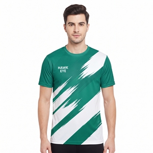 เสื้อยืดกีฬาผู้ชายแบบซับลิเมชั่น พิมพ์ลายทั่วตัว เสื้อยืดกีฬาแบบสั่งทำพิเศษ ระบายอากาศได้ดี แขนสั้น เหมาะสำหรับออกกำลังกาย วิ่ง และฝึกซ้อม - Product Image 1