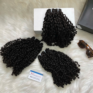 Extensiones de Cabello Humano Virgen Vietnamita 100% con Rizo Pixie, Doble Trama, Puntas Gruesas y Llenas, Color Negro Natural, Precio al por Mayor - Product Image 3