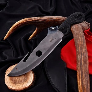 Couteau de chasse à lame fixe en acier inoxydable avec manche en bois, épaisseur 0,6 mm, OEM disponible pour une utilisation en extérieur - Product Image 2