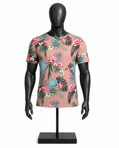 Camiseta con Estampado Floral Personalizada para Hombre, Venta al por Mayor, Manga Corta, Cuello Redondo, Informal, Verano, Estampado Tropical Hawaiano, Fabricante OEM - Product Image 1