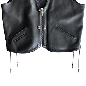 Chaleco de Cuero Premium para Hombre, Chaleco de Motociclista, Piel de Vacuno Genuina, Proveedor Mayorista - Product Image 2