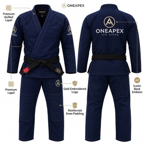 ชุดยูโด/ยิวยิตสู ONE APEX สีน้ำเงินกรมท่า พรีเมียม สำหรับผู้ชาย สำหรับฝึกซ้อมและแข่งขัน รับผลิตตามสั่ง ขายส่ง - Product Image 3