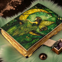 Livre de Sorcellerie Classique en Cuir Fait Main avec Serrure, Grimoire des Ombres, Livre de Sortilèges, Journal de Lecture Magique Wiccan Pagan