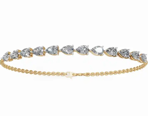 Charlotte Shine Pear Diamond Bracelet 3.434 Carats 12 Stones 9k 14k 18k Yellow <b>Rose</b> White <b>Gold</b> Luxury Lab Grown Jewelry 12 Pcs - Product Image 1