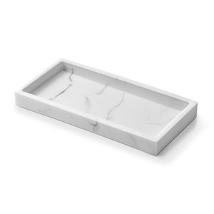 Elegante bandeja de mármol de piedra natural para almacenamiento de perfumes, exhibición de joyas y decoración de dormitorio de lujo. - Product Image 1