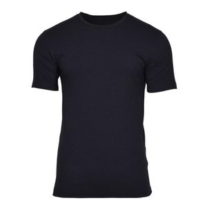 T-shirt à manches courtes pour homme, couleur unie noire, col rond, coupe classique, jersey en coton décontracté, Pays-Bas - Product Image 1
