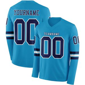 Jersey Deportivo Personalizado OEM con Logotipo a Color, de Alta Calidad, Manga Larga, Cuello en V, Spandex/Poliéster, Secado Rápido y Transpirable - Product Image 6