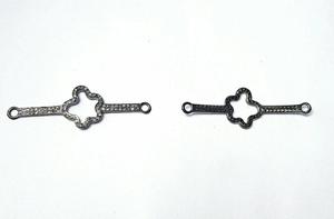 Connecteur Pavé de Diamants Plaqué Argent 925, Taille 48x15MM, Pierres Précieuses Red Mountain CON030, Boîte pour Fabrication de Bracelets - Product Image 2