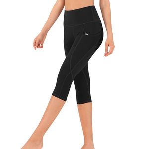 Shorts de yoga capri pour femmes, taille élastique, avec poches, extensibles, respirants, pour la gym, le fitness et l'entraînement, vente en gros personnalisée - Product Image 4