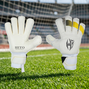 Premium Quality Custom Design White Goalkeeper Gloves With 4mm German Latex Negative Cut Latex Strap - Product Image 3