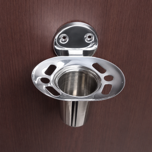 Stainless Steel <b>Wall</b> <b>Mounted</b> Tumbler <b>Holder</b> for Bathroom with Chrome Finish Modern <b>Toothbrush</b> Glass <b>Holder</b> - Product Image 6